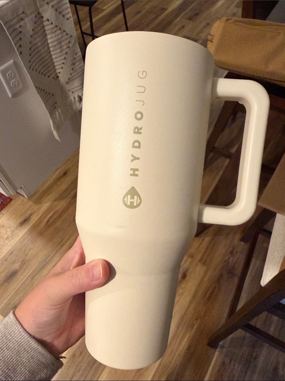 HydroJug Cream Insulated Tumbler with Handle